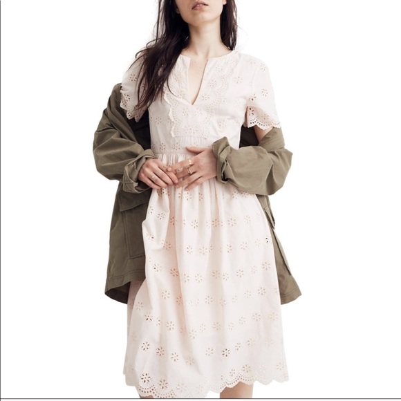SOLD- Madewell Scalloped Eyelet Midi Dress - Picture 4 of 9